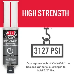 J-B Weld KwikWeld Syringe Cold Weld Epoxy (Repair Metal, Fiberglass, Plastic) 50176