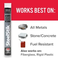 J-B Weld SteelStik Epoxy Putty (Repair Metal, Plastic, Fuel Resistant) - 4 oz 8268U