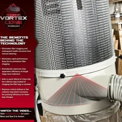 Jet DC-1200VX-BK3 Dust Collector; 2HP 3PH 230/460V; 30-Micron Bag Filter Kit 710703K