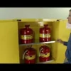 Justrite 45 Gallon, 2 Shelves Self-Close Yellow Flammable Cabinet 894520