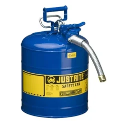 Justrite Type II AccuFlow Steel Safety Can For Kerosene 5 Gallon 1-Inch Metal Hose Blue 7250330