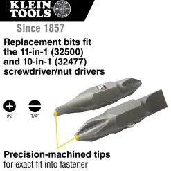 Klein Bit #2 Phillips 1/4-Inch Slotted 32483