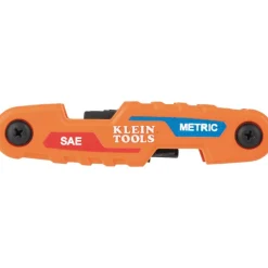 Klein Compact Folding Hex Key Set, 12-Key, SAE, Metric Sizes 70590