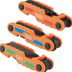 Klein Compact Folding Hex Key Set, 25-Key, SAE, Metric, TORX Sizes, 3-Piece 70543