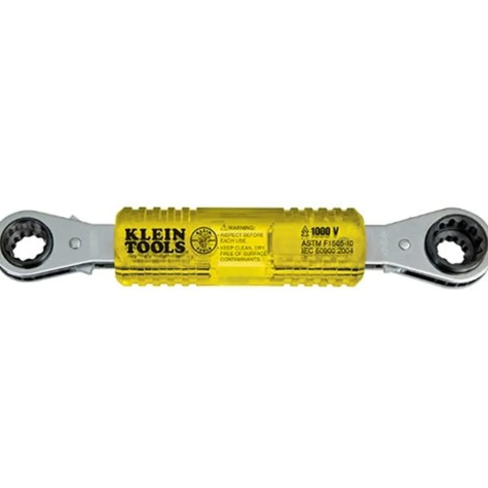 Klein Lineman's Insulating 4-in-1 Box Wrench (1/2'' 9/16'' 5/8'' 3/4'') Sizes KT223X4-INS
