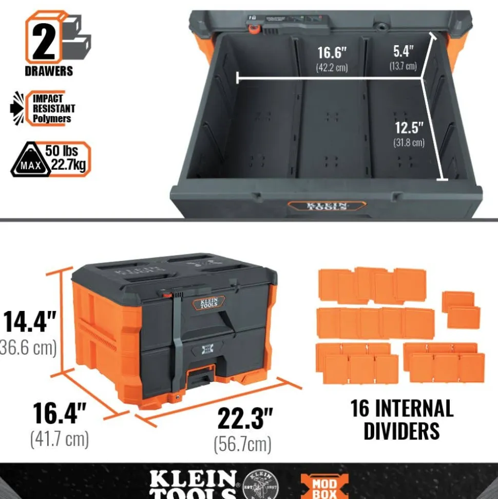 Klein MODbox Two Drawer Toolbox 54822MB