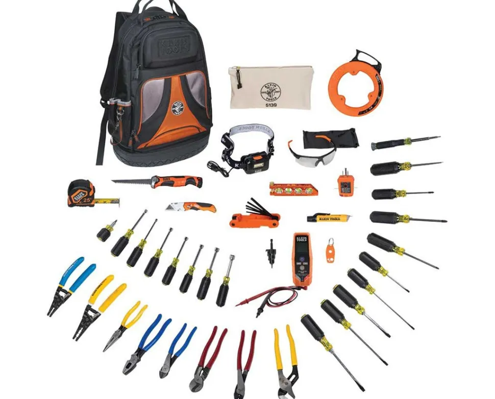 Klein 41 Piece Electrician's Hand Tool Kit with Backpack 80141