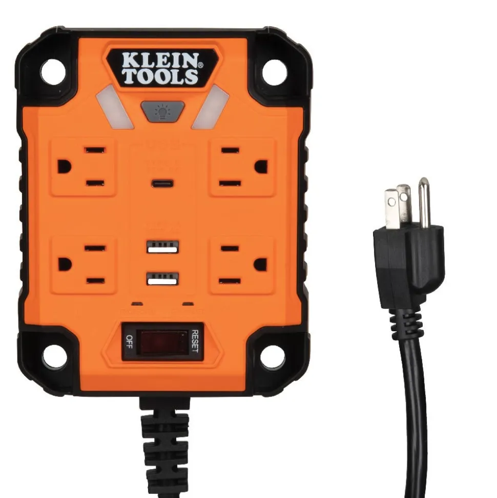 Klein PowerBox 1, Magnetic Mounted Power Strip with Integrated LED Lights 29601