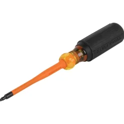 Klein #1 Square Slim-Tip 1000V Insulated Screwdriver w/ 4" Round Shank 6984INS