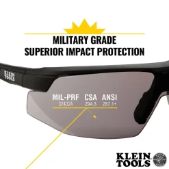 Klein Standard Safety Glasses, Gray Lens 60160
