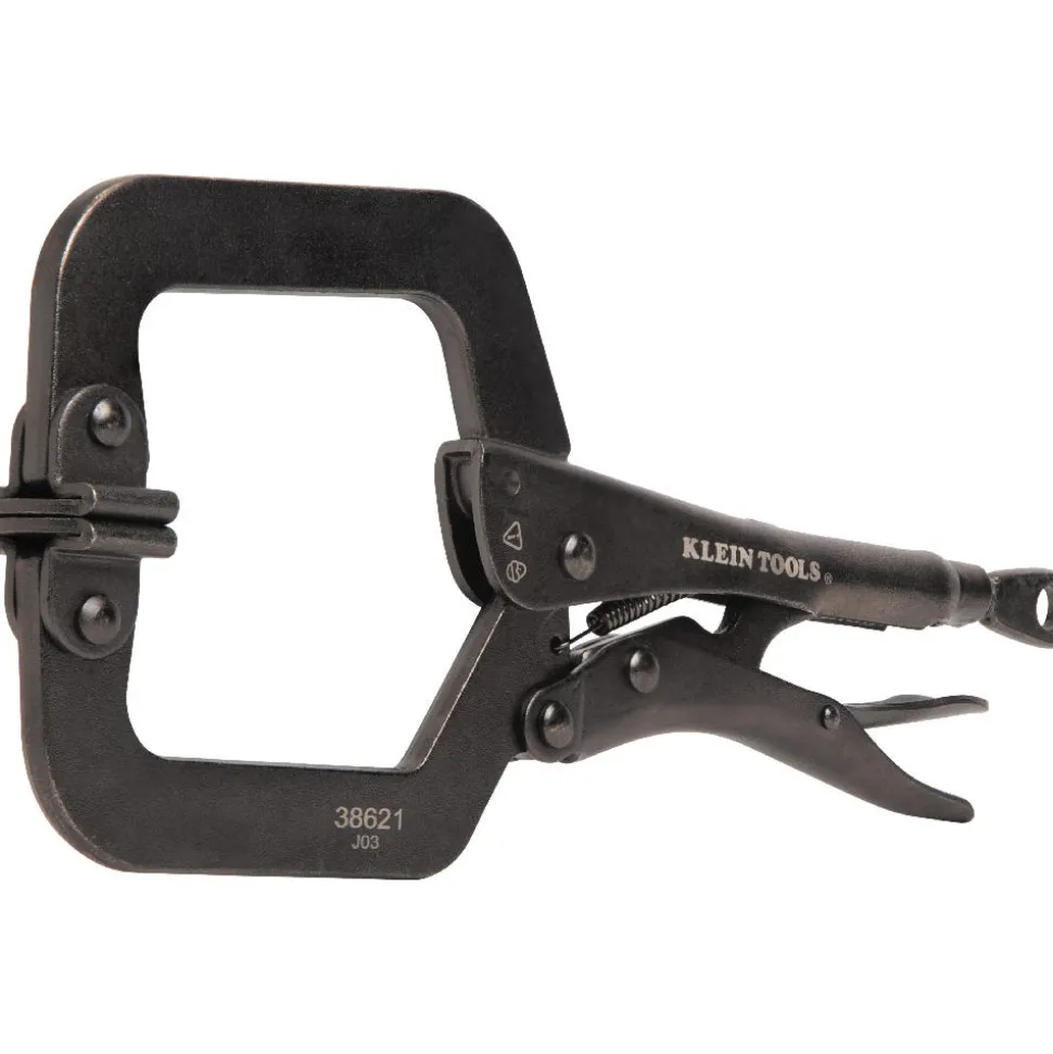 Klein Tools C-Clamp Locking Pliers With Swivel Jaws, 9" 38621
