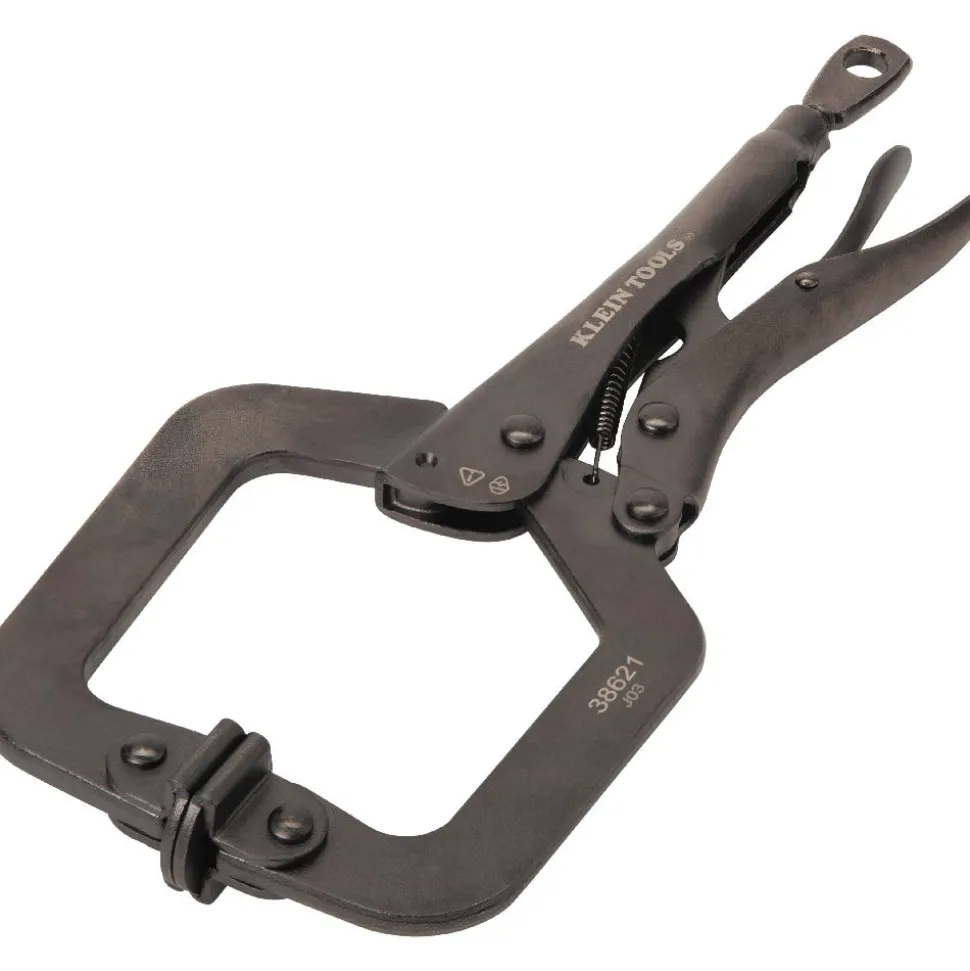 Klein Tools C-Clamp Locking Pliers With Swivel Jaws, 9" 38621