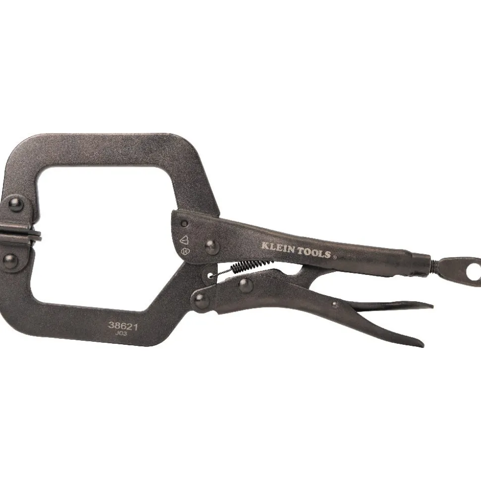 Klein Tools C-Clamp Locking Pliers With Swivel Jaws, 9" 38621