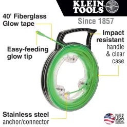 Klein Tools Glow in the Dark Fish Tape, 40-Foot 50660