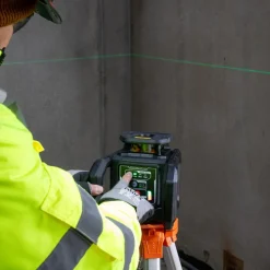 Klein Tools Green Rotary Laser Level, Self-Leveling with Plumb Spot and Tripod 93RLS