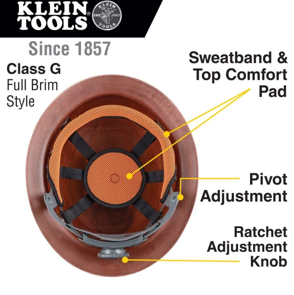 Klein Tools Hard Hat, KONSTRUCT Series, Full-Brim, Class G, Rechargeable Headlamp 60447