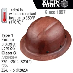 Klein Tools Hard Hat, KONSTRUCT Series, Full-Brim, Class G 60452