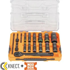 Klein Tools KNECT™ Flip-24 Deep-Well, Heavy-Duty Impact Socket Set, SAE and Metric 65626