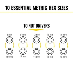 Klein Tools KNECT™ Flip-10 Heavy Duty Flip Impact Socket Set, Metric, 8-Piece 65619