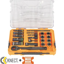 Klein Tools KNECT Impact Pass Through and Deep-Well Flip Socket Set, 20-Piece 65240