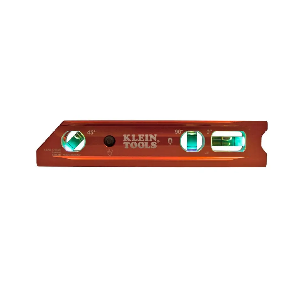 Klein Tools Lighted Torpedo Billet Level, Rare-Earth Magnet 935RBLT