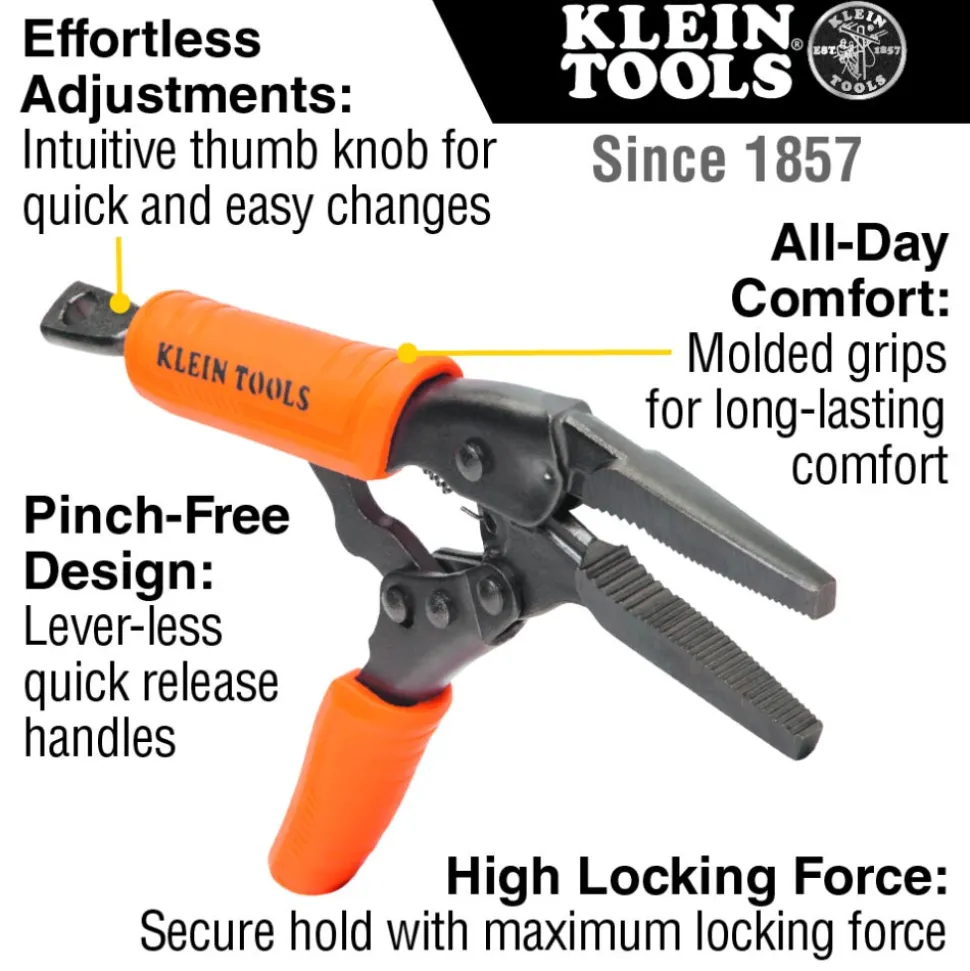 Klein Tools Locking Pliers, Long Nose 6", Curved Jaw 7- and 10", 3-Piece 38665