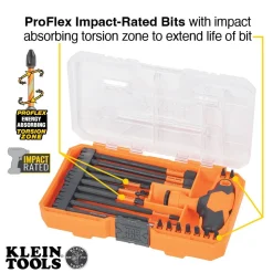 Klein Tools ProFlex Impact-Rated Interchangeable Ratcheting T-Handle Set, 23-Piece 33804