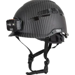 Klein Tools Safety Helmet, Premium KARBN Pattern, Vented, Class C, Headlamp 60517
