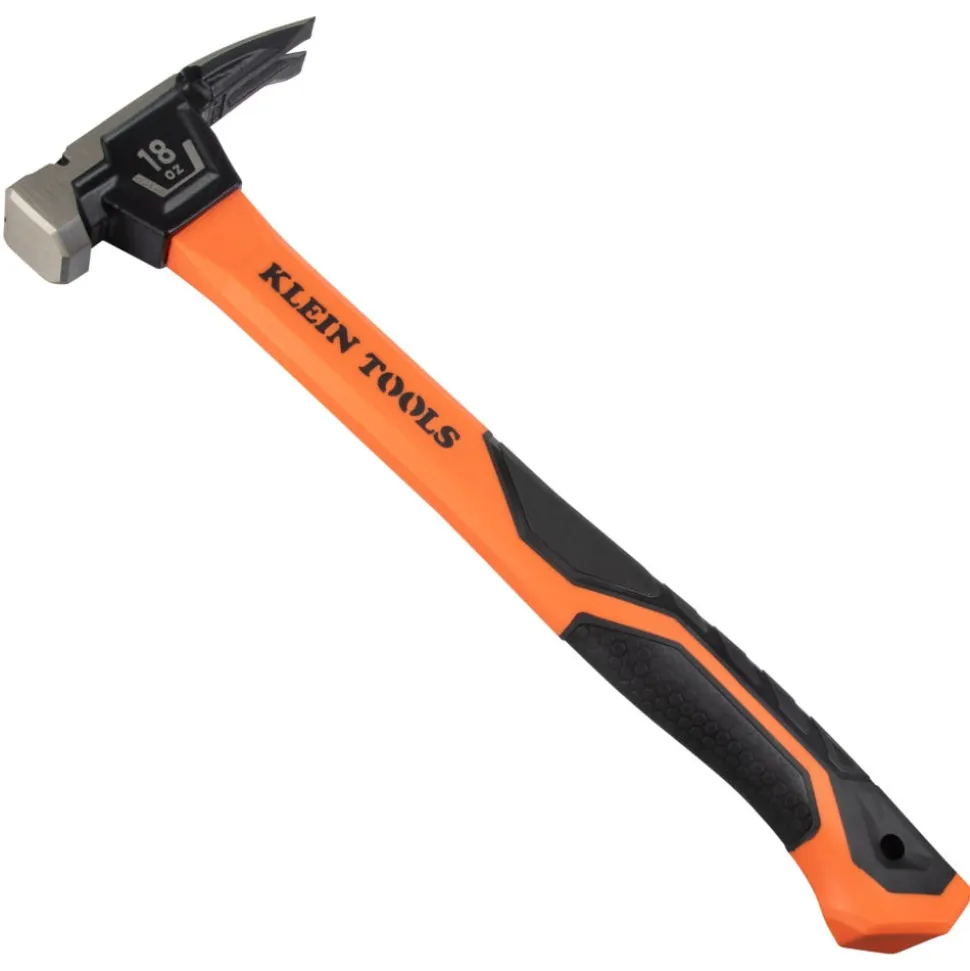 Klein Tools Smooth Face Fiberglass Hammer, 18-Ounce H80918