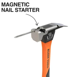 Klein Tools Smooth Face Fiberglass Hammer, 18-Ounce H80918