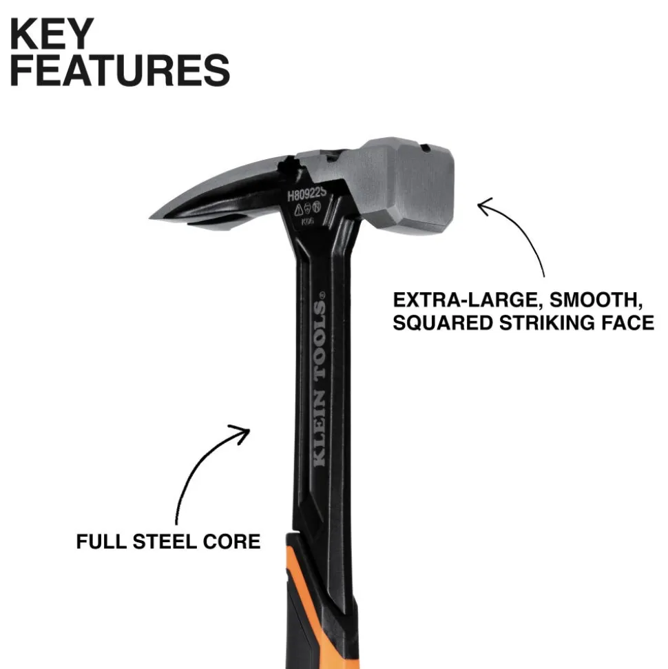 Klein Tools Smooth Face Steel Hammer, 22-Ounce H80922S