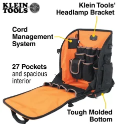 Klein Tools Tradesman Pro™ Tool Station Tool Bag Backpack, 27 Pockets 62482