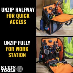 Klein Tools Tradesman Pro™ Tool Station Tool Bag Backpack, 27 Pockets 62482