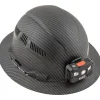 Klein Vented Full Brim Premium KARBN Class C Hard Hat w/ Rechargeable Headlamp 60347