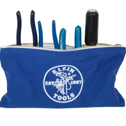 Klein Zipper Bags, Canvas Tool Pouches Olive/Orange/Blue/Yellow, 4-Pack 5140