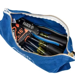 Klein Zipper Bags, Canvas Tool Pouches Olive/Orange/Blue/Yellow, 4-Pack 5140