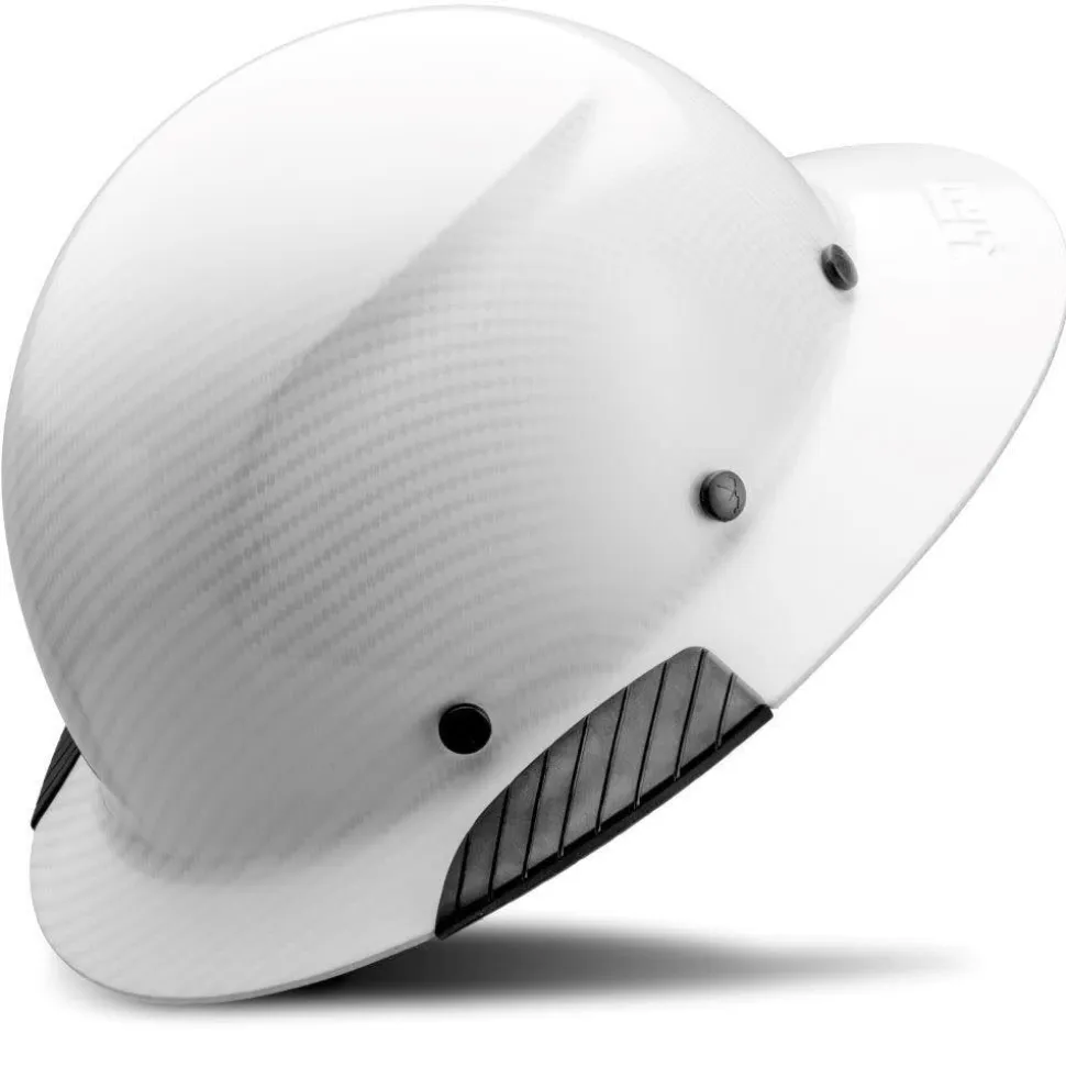 Lift Safety Fiber Resin DAX Carbon Full Brim Hard Hat, White Gloss HDF-24CWG