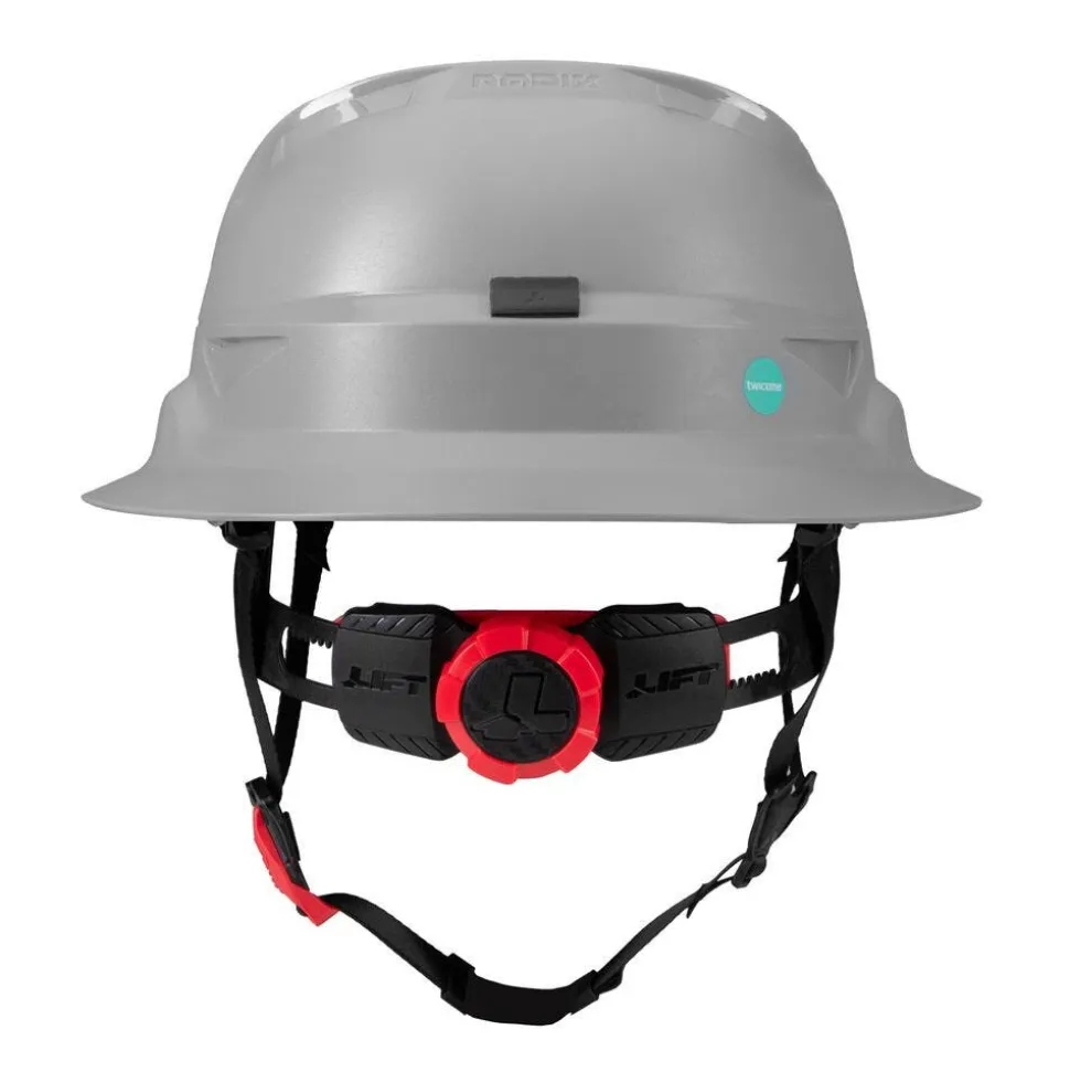 Lift Safety RADIX Type 2 Full‑Brim Non‑Vented Safety Helmet – Grey HRXF-25YE2