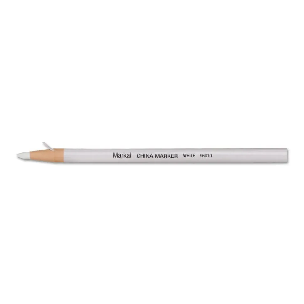 Markal China Marker, White, Paper-Wrapped Grease Penicel 10 Pack 434-96010