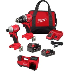 M18 Compact Brushless 2-Tool Combo Kit w/ M18 Cordless Tire Inflator