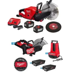M18 FUEL Brushless Cordless 9" Cut-Off Saw W/ ONE-KEY 12Ah and MX FUEL 14" Cut-Off Saw Kit Bundle