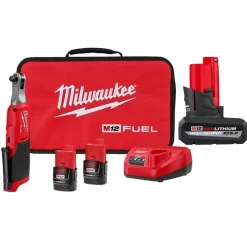 M12 FUEL 1/4" High Speed Ratchet Kit w/ M12 REDLITHIUM HIGH OUTPUT XC5.0 Battery Bundle