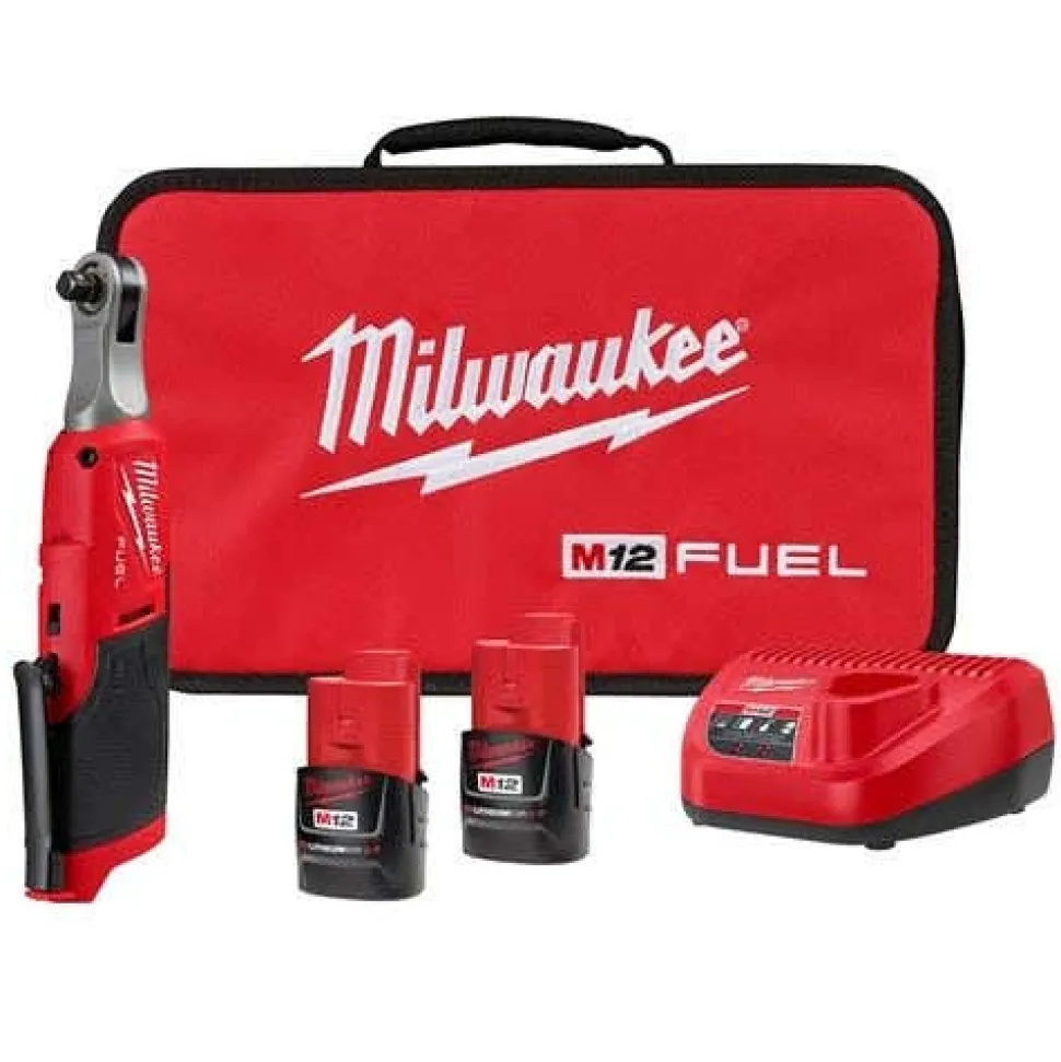 M12 FUEL 1/4" High Speed Ratchet Kit w/ 10 Piece Shockwave Impact Duty 1/4" Drive Bundle