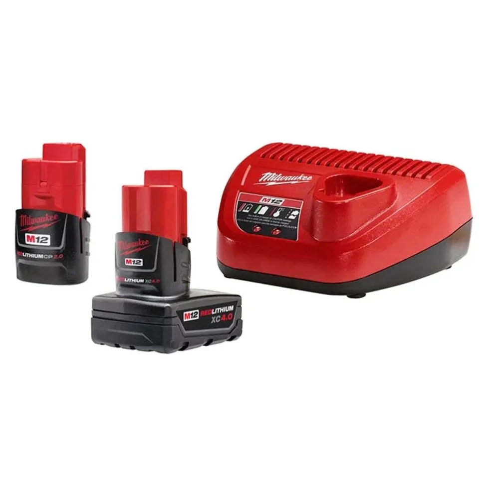 M12 FUEL Stubby 3/8" Impact Wrench 550 Ft-Lbs w/ M12 REDLITHIUM CP2.0/XC4.0 Starter Pack Bundle