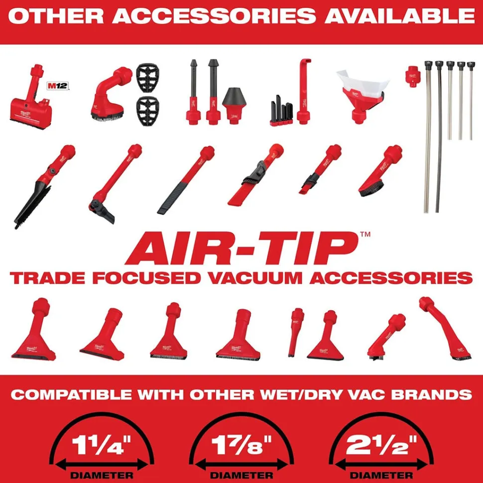 Milwaukee AIR-TIP Rotating Corner Brush Tool Vacuum Attachment 49-90-2021