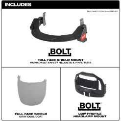 Milwaukee BOLT Full Face Shield - Gray Dual Coat Lens 48-73-1425