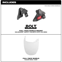 Milwaukee BOLT Full Face Shield - Clear Dual Coat Lens (No Brim) 48-73-1421