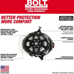 Milwaukee BOLT Type 2, Class C Vented Front Brim Safety Helmet - Black 48-73-1330