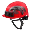 Milwaukee BOLT Type 2, Class E Unvented Front Brim Safety Helmet w/ IMPACT ARMOR Liner - Red 48-73-1373