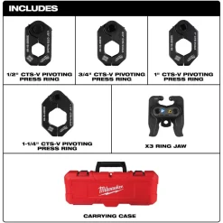 Milwaukee 1/2" - 1-1/4" CTS-V Pivoting Press Ring Kit for M12 FORCE LOGIC Press Tool 49-16-2490X